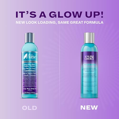 THE MANE CHOICE TROPICAL MORINGA SWEET OIL & HONEY ENDLESS MOISTURE RINSE OUT OR LEAVE IN CONDITIONER, DETANGLES, SOFTENS & NOURISHES DRY, BRITTLE HAIR, HELPS REDUCE BREAKAGE & SMOOTH FRIZZ, 8 OZ