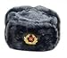 Authentic Russian Ushanka Gray Military Hat w/Soviet Red Army Badge * Size XL*
