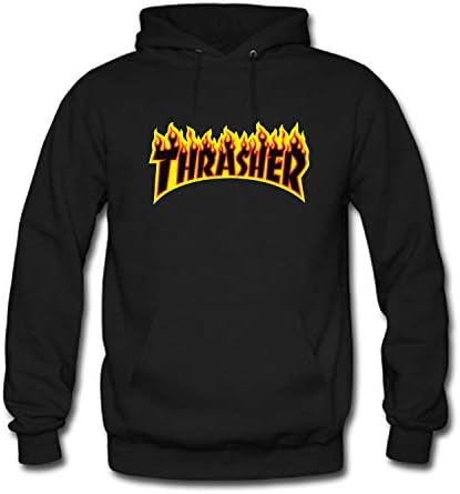 Inakan Men's Thrasher Skateboard Magazine Hooded Sweatshirt Hoodies T Shirt