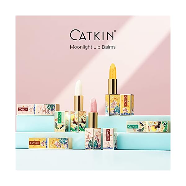 CATKIN-Lip-Balms-Chapstick-Natural-Moisturising-Lip-Balm-with-Vitamin-E-Hydrating-Lip-Care-with-Plant-Derived-Squalane-for-12h-Moisture-Care-Temperature-Color-Change-Lip-Balm-C01 CATKIN Moonlight Lip Balms for Lip Skin Care and Lip Treatment, 100% Natural with Vitamin E for 6h Moisture Care Color…