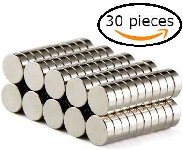 Fridge Magnets, 6x3mm Round Cylinder Magnets Deep DIY personalized Multi-Use for Fridge door Whiteboard Magnetic map Magnetic Screen Door Bulletin boards Refrigerators, Kitchen Magnets 30 Pieces