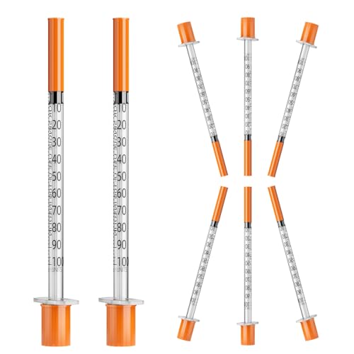 100 Stück 1ml Plastiktube 30G 8mm, Spritze mit Skala einzeln versiegelt für die Flüssigkeitstrennung,Laborzubehör