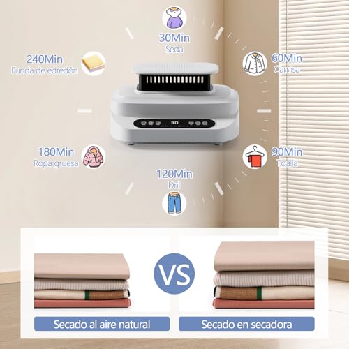 ZVXCABV Secador de Ropa Portátil,Secadora de Ropa Electrica de 2000W,Secador de Ropa de Doble Capa con Temporizador,Pantalla Táctil y Control Remoto,Adecuada para Apartamentos,Casas Rodantes y Hogares