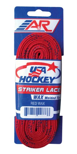 A&R Sports USA Waxed Hockey Laces, 72-Inch, Red