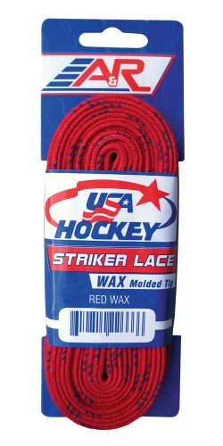 UPC 610814226666, A&amp;R Sports USA Waxed Hockey Laces, 120-Inch, Red