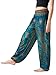 B BANGKOK PANTS Harem Pants Women Boho Clothes with Pocket (Green Peacockeye, One Size)