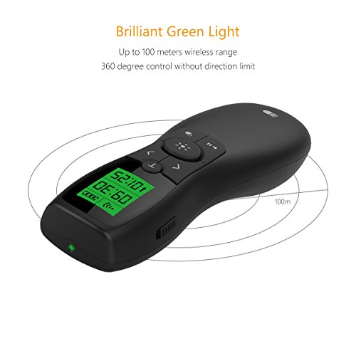 Presentation Remote Green Laser, Wireless Presenter Laser Pointer, Presentation Clicker LCD Display with Timer Rechargeable PPT PowerPoint Clicker for Office Teacher - Thumbnail 2