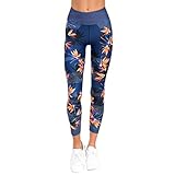 Women's Leaf Printed Yoga Leggings Workout Active