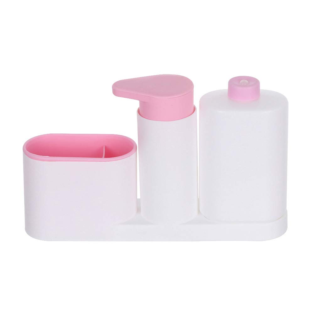 Local Makes A Comeback Sponge Storage Rack for Washing Dishes in Kitchen Supplies Kitchen Sink Detergent Multifunction Detergent Soap Hand Bottle Pink