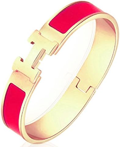 Gotomore 2015 Summer Popular Stylish Stainless Steel Anti-allergic H-shaped Buckle Bracelet Bangle -Gold + Red