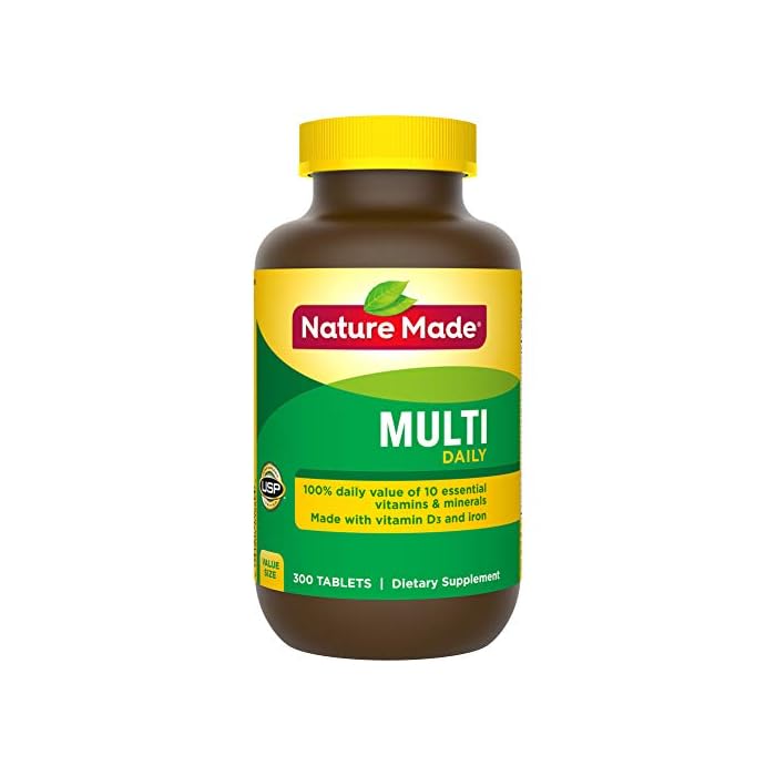 Nature Made Multi Daily Vitamin With Iron and Calcium, Value Size, 300 Tablets