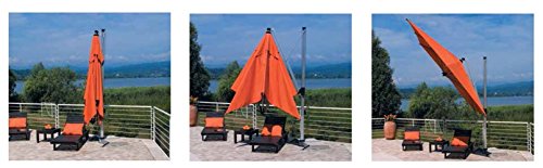 Fim Rodi Retractable Sonnenschirm 3x4 Rahmen Aluminium in anthrazitgrauem, Acryl Stoff Farbe Ecru mit Basis (Fliesen… – Bild 5