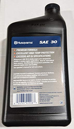 Husqvarna 32-oz 4-Cycle SAE 30 Mower Engine Oil 593153502 photo 3