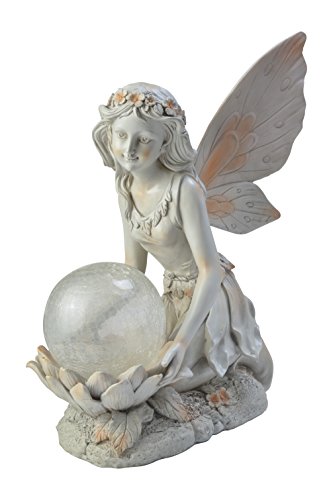 Moonrays 92454 Solar Color-Changing LED Light Sitting Pixie with Globe