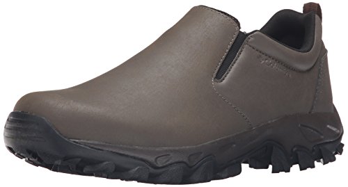 Columbia Men's Newton Ridge Plus MOC Waterproof Hiking Shoes, Mud/Red Dahlia, 14 D US