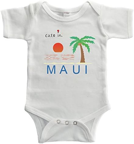 Cute in Maui Baby Bodysuit (6-12 Months, White)