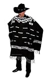 El Paso Designs Handwoven Clint Eastwood Spaghetti Western Poncho Made in Mexico (Black)