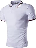 Sportides Mens Polo Shirts Contrast Collar Golf Tennis Short Sleeve Shirt Tops JZA012