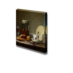 Jar of Apricots by Jean-Baptiste-Simeon Chardin - Canvas Print Wall Art Famous Painting Reproduction - 12" x 12"