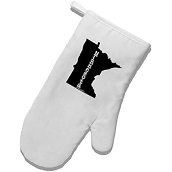 TOOLOUD Minnesota - United States Shape White Printed Fabric Oven Mitt