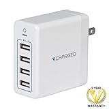 vCharged 4-Port Smart USB Wall Charger for iPhone, iPad, Samsung, Android & More - Free 2 Year Warranty
