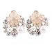 Grace Jun Bridal Multicolor Rhinestone Crystal Gold Plated Clip On Earrings Without Piercing 8 Colors Choose (186white)