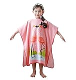 Anikea Kids Children Hooded Poncho Flamingo Bath/Beach/Shower Towel 27.5