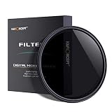 K&F Concept 82mm Variable ND Filter Ultra Slim Fader Variable Neutral Density ND2-ND400 Optical Glass with Lens Cleaning Cloth