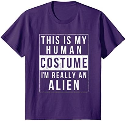 Kids Alien Halloween Costume Shirt Funny Easy for Kids Adults 8 Purple