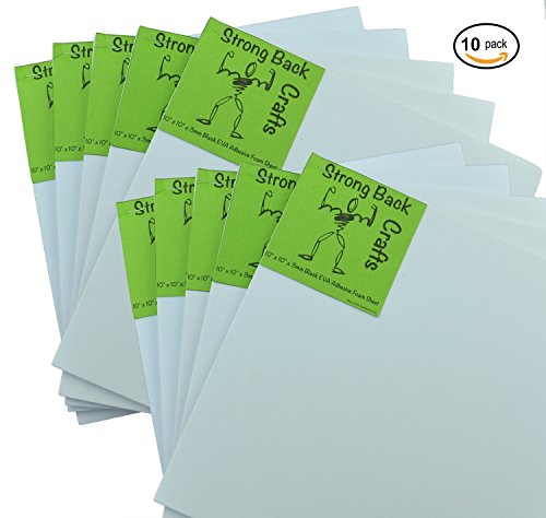 Pure White--(10 PACK)--6mm thick--Self-stick Adhesive Foam Sheets 10