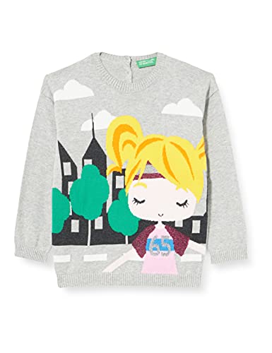 United Colors of Benetton (Z6ERJ) Maglia G/C M/L 1198Q1058 Suéter, Bianco 911, 58 para Niñas