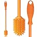 Belgoff Bottle Brush - Bottle Scrubbing Silicone Kitchen Cleaner For Washing Glass - Baby Bottles - Plastic Narrow Neck Water Sport Bottles Tumblers Thermoses Dishes with Long - Non-Grip Handle