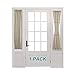 H.VERSAILTEX Natural Linen Door Curtain Panel Sheer French Door Curtain Panel, Premium Linen Home Decorative Panels with Adjustable Tie-Back, Easy Care - 25