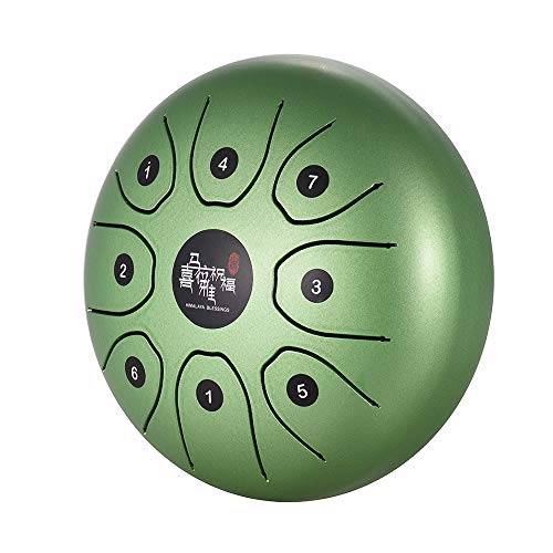 5.5 Inch Mini 8-Tone Steel Tongue Drum C Key Percussion Instrument Hand Pan Drum with Drum Mallets Carry Bag