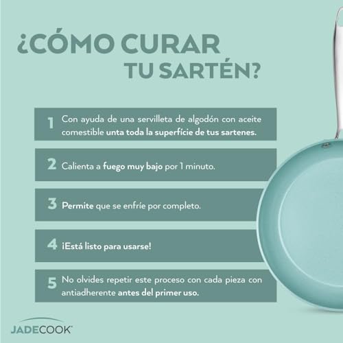 JadeCook Bateria de Cocina Jade Smart de 10 Piezas Recubrimiento Antiadherente con Mango Removible Sarten 20 cm Cacerola 20 cm Wok 24 cm Libre de Toxicos Set de Ollas para Cocina