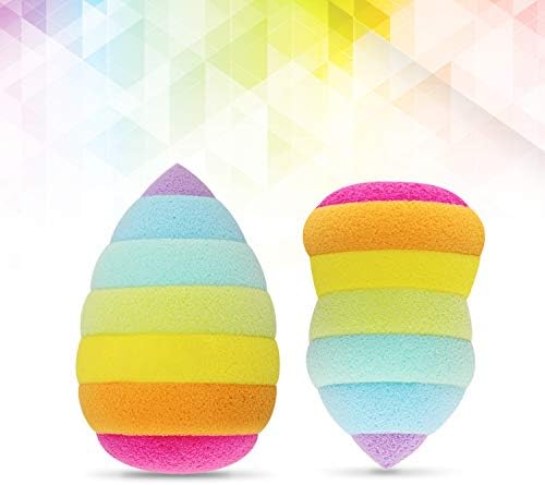 Makeup Sponge 2pcs Rainbow Latext Free Beauty Sponge Makeup Blender Foundation Sponge Applicator Sponges