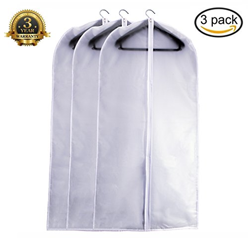 Garment Bag Dust Cover for Clothes Waterproof Cover Moth Proof Cover Mouldproof Cover Anti-damp Cover Giveaway (Pack of 3)