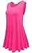JollieLovin Womens Sleeveless Comfy Plus Size Tunic Tank Top with Flare Hem - Rosepink, XL (1X)