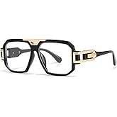 Junsika Retro Oversized Sunglasses for Men Women Fashion Vintage Square Aviator Designer Shades Sunglasses