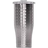 ORCA Chaser 16oz | Insulated, Stainless Steel Cup with a Spill Proof Whale Tale Lid, Dishwasher Safe Tumbler for Hot & Cold Drinks — Hammered Stainless