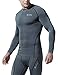TSLA Men's UPF 50+ Compression Shirts, Cool Dry Long Sleeve Athletic Tops, Sports Baselayer Workout Shirt, Zero Grey, Large