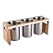 IMEEA Silverware Caddy Flatware Holder Stainless Steel Utensil Caddy Organizer with Wood Base for Countertop Parties Kitchen