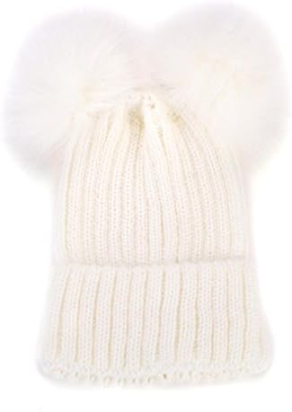 Permen Winter Knitted Hats for Mother and Daughter, Perman Skullies Pom Pom Slouchy Parent-child Beanie Caps