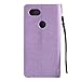 HAOTP Pixel 2 XL Wallet Case, Floral Flower Love Tree Cat Embossed PU Leather Magnetic Flip Shockproof TPU Inner Bumper Card Holders & Hand Strap Purse Case for Google Pixel 2 XL Light Purple