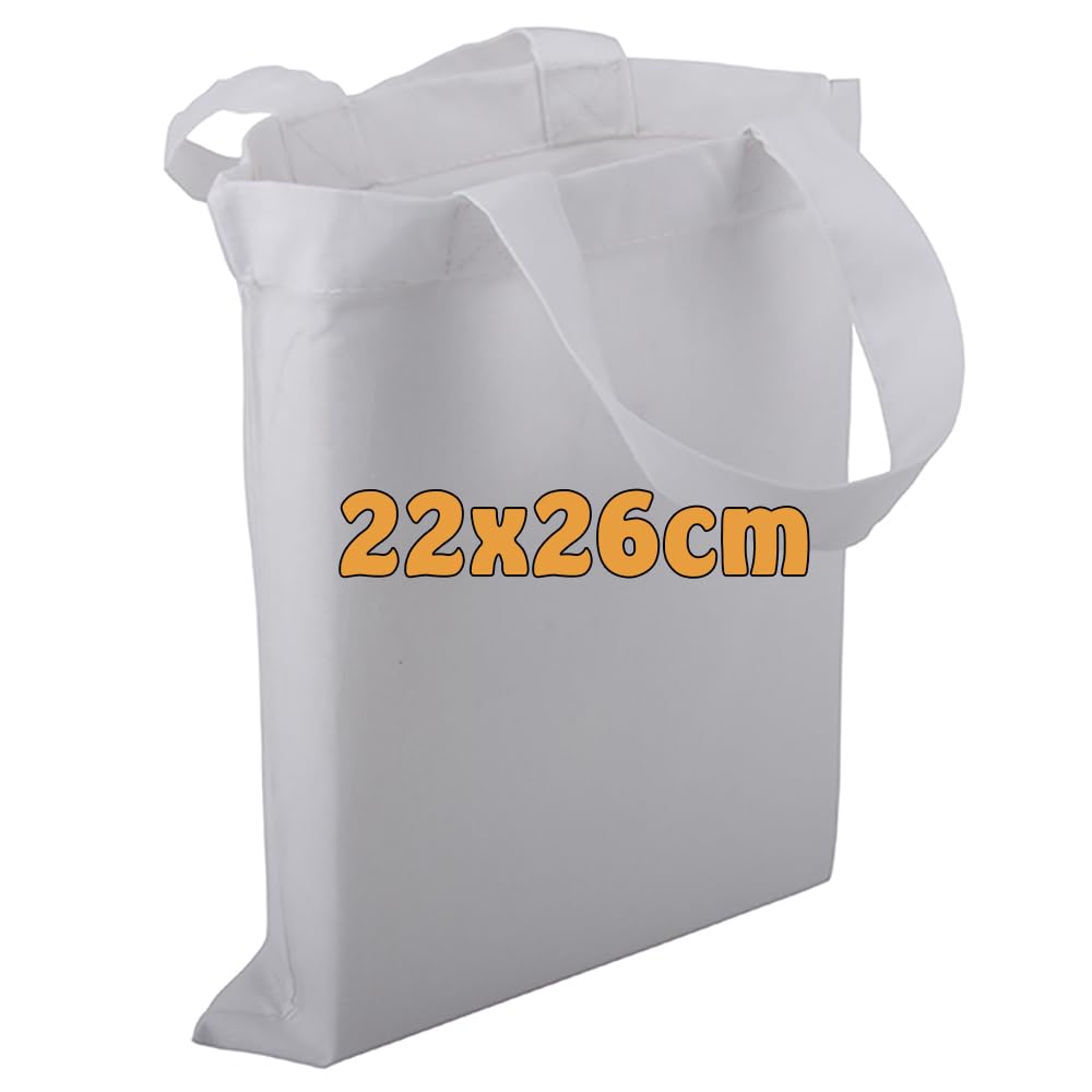 Cottonbagjoe Cotton Bag Jute Unprinted Ideal for Painting Pharmacists Gift White Small 22X26Cm 10