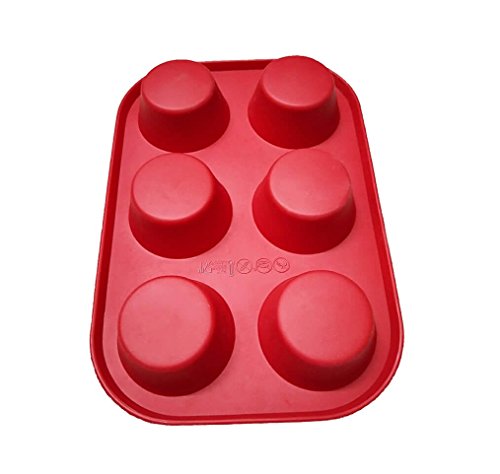 Aokinle Silicone 6 Cup Muffin Pan Non Stick Baking Mold Tray,Cupcakes Bakeware BPA Free,Cake Baking Tools
