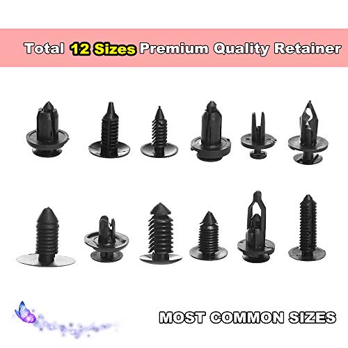 240PCS Bumper Retainer Clips Car Plastic Rivets Fasteners Push Retainer Kit Most Popular Sizes Auto Push Pin Rivets Set -Door Trim Panel Fender Clips for GM Ford Toyota Honda Chrysler