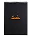 RHODIA 185019C - Spiral Notebook (Full Bound) Black - A4 - Lined - 80 Detachable Sheets - White Clairefontaine Paper 80 g/m - Soft and Resistant Coated Card Cover - Classic