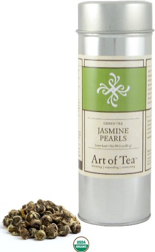 Art of Tea Organic Jasmine Pearls Loose Green Tea - 3oz Tin