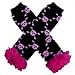 Black with Hot Pink Skulls & Hot Pink Chiffon Ruffle Leg Warmers